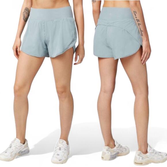 Lululemon Run Off Route High Rise Shorts 4" Blue Cast Athletic Running Aqua 12